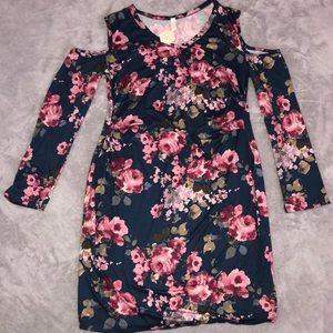 Pinkblush maternity cold shoulder dress